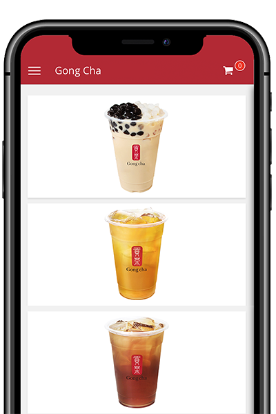 Example of online ordering menu on smartphone