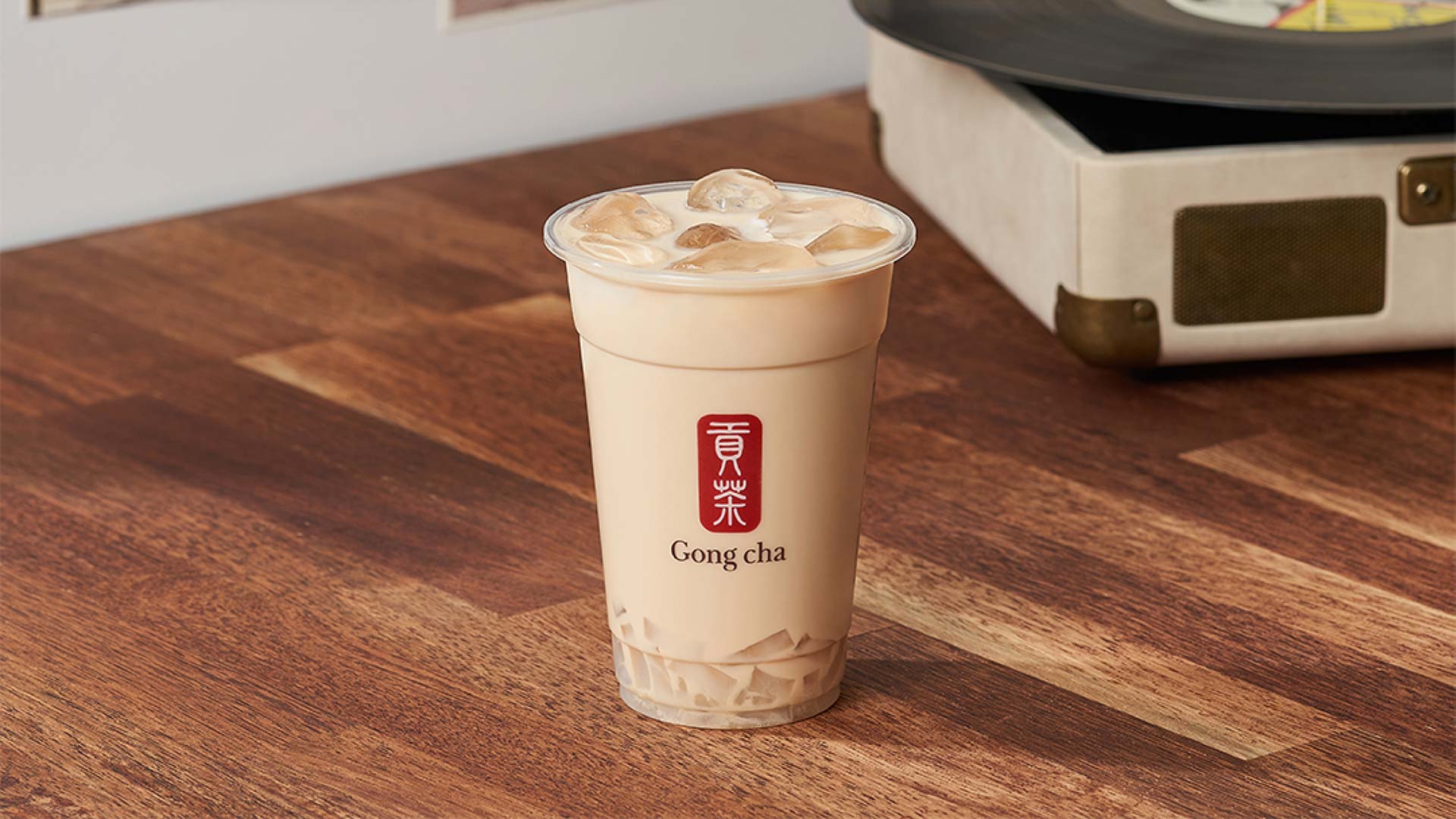 Gong cha beverage on table
