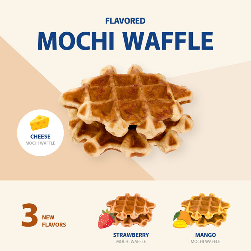 Flavored Mochi Waffle snacks - 3 new flavors